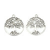 Pendentifs ARBRE dans Cercle metal couleur Argent Antique