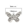 pendentifs Papillon 30 mm métal coloris Argent Antique