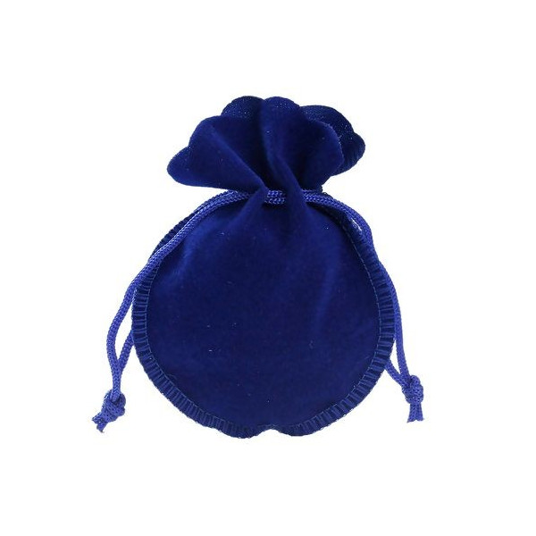 PS1118742 PAX 10 pochettes pochons sachets cadeaux velours forme BOURSE Bleu 90 par 75mm