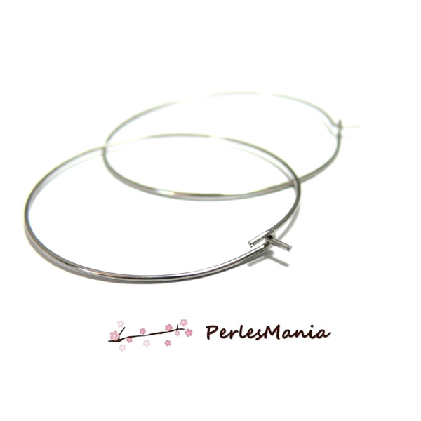 Créoles Tiges Acier Inoxydable 25mm