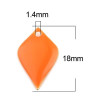 Sequins médaillons émaillés Pétaline, losange arrondi 18 par 12mm Orange sur une base en cuivre doré