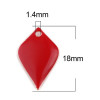 PS11669567 PAX 5 sequins émaillés Pétaline, losange arrondi 18 par 12mm Rouge sur une base en cuivre doré