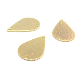 pendentifs Goutte Martelé 22 mm cuivre couleur Doré 18K