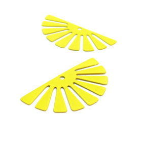 Estampes pendentif filigrane demi Soleil Eventail Jaune 18 par 35 mm