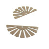 Estampes pendentif filigrane demi Soleil Eventail Beige Taupe 18 par 35 mm