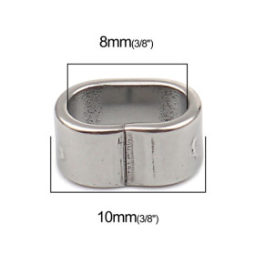 Perles Intercalaire Rondelle Rectangle 10 par 5 mm Acier Inoxydable 304