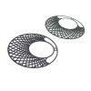 Estampes pendentif filigrane Cercle travaillée 41mm métal couleur Bleu Gris