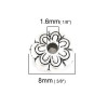 Perles intercalaires Fleur 3D 8 par 6mm metal couleur Argent Antique