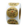 S11667663 PAX 1 rouleau de 500 stickers "Hand Made with Love " 25mm pour customisation boite cadeaux et scrapbooking