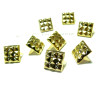 lot de 10 clous rivet 12mm perfecto or carré à 2 griffes