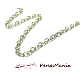 Chaîne Laiton Argent Platine 4x3mm