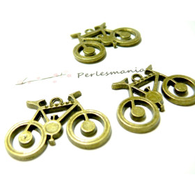 Pendentifs Breloque Grand Vélo 34x24mm – Métal Bronze