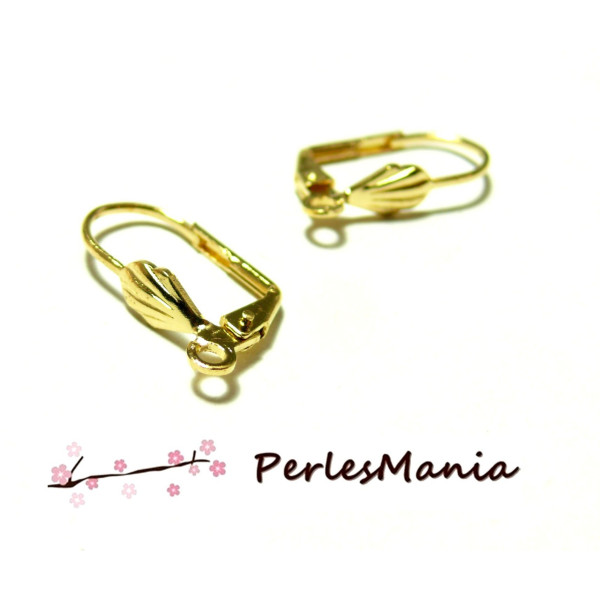 50 pieces Boucle d'oreille dormeuses coquille OR  ID27376, DIY 