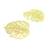Estampes connecteur filigrane Feuille Montsera 32mm Doré