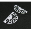 Estampes pendentif filigrane demi cercle Eventail GM 16 par 30 mm Coloris Blanc