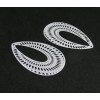 AE115062 Lot de 4 Estampes pendentif filigrane Goutte travaillée 40mm métal couleur Blanc