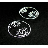 Estampes pendentif filigrane Fleur de Lotus dans Cercle 27 mm Cuivre coloris Blanc