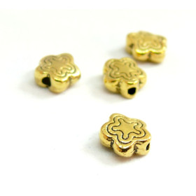Perles intercalaires Fleurs 7 mm, metal couleur Or Antique