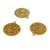 Estampes pendentif connecteur filigrane Cercle Zébré 13mm coloris MoutardeMoutarde
