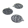 Estampes pendentif connecteur filigrane Cercle Zebre 13mm coloris Gris