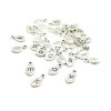 S11664313 PAX 100 Pendentifs Breloques Alphabet forme feuille 13mm métal couleur Argent Antique