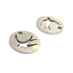 H201T189 PAX 2 Pendentifs Médaillon Hirondelle en Acier Inoxydable
