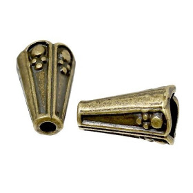 Lot de 20 cônes embouts caps coupelles metal couleur BRONZE 8 par 12 mm ( S1171667 )