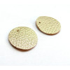 PAX 10 pendentifs ronds simili cuir 15mm couleur Champagne PS110159055