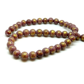 Perles Jade Mashan Grenat mordoré 6mm