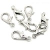 Grands fermoirs mousquetons 28mm, Porte clefs métal coloris Argent Platine