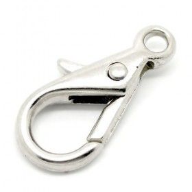 Grands fermoirs mousquetons 28mm, Porte clefs métal coloris Argent Platine