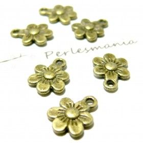 Pendentifs Petites Fleurs Métal Coloris Bronze