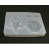 H11F02404B PAX 1 Moule en Silicone Marin, etoile de mer, coquillage 6 empreintes pour Creation Cernit Resine