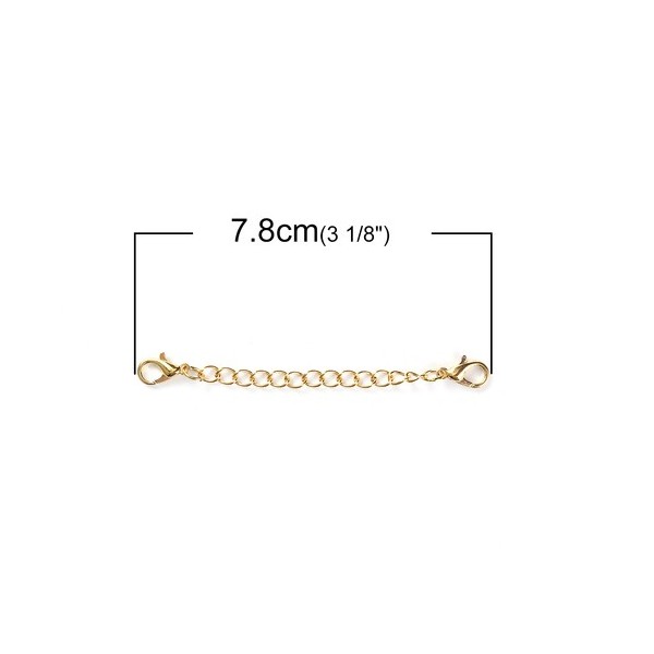 Chaines de confort 5cm, chaine d'extension avec mousquetons, finition DORE