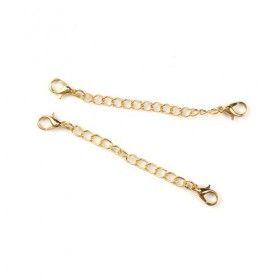 Chaines de confort 5cm, chaine d'extension avec mousquetons, finition DORE