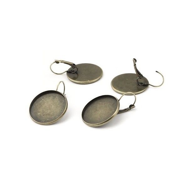 Supports boucle d'oreille DORMEUSE 25mm métal finition BRONZE