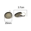 Supports boucle d'oreille DORMEUSE 25mm métal finition BRONZE