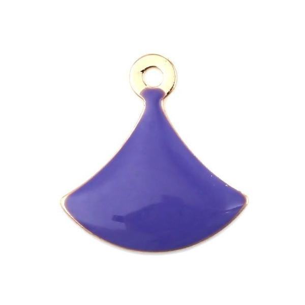 Sequins Émaillés Eventail 14x13mm Violet sur Cuivre Doré