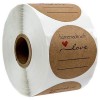 S11667664 PAX 1 rouleau de 500 stickers "Hand Made with Love " 25mm pour customisation boite cadeaux et scrapbooking