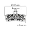 Pendentifs bélières tube fleurs 20 x 11mm métal argent antique
