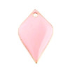 Sequins Émaillés Pétaline Losange Arrondi 18x12mm Rose – Cuivre Doré