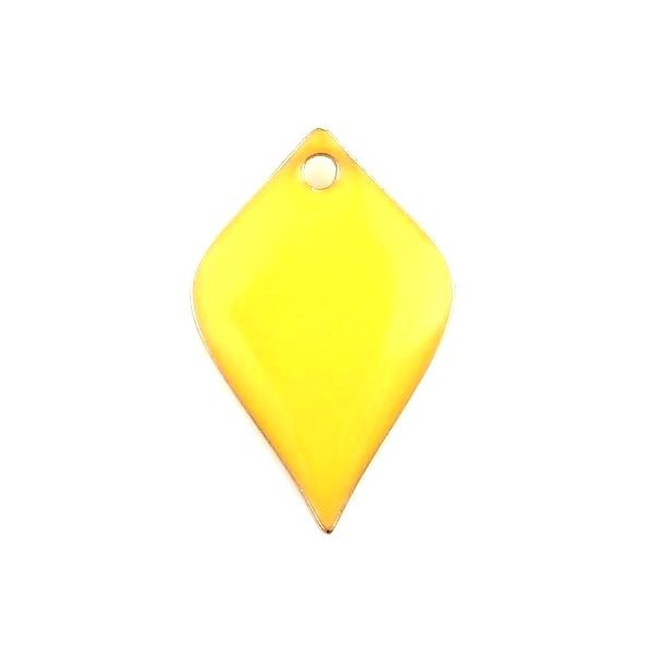 Sequins Émaillés Pétaline Losange Arrondi 18x12mm Jaune Cuivre Doré