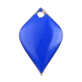 sequins émaillés Pétaline, losange arrondi 18 par 12mm Bleu Roi
