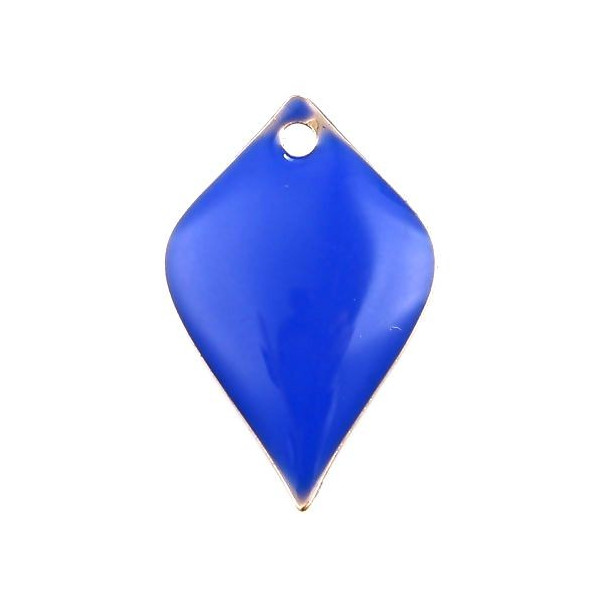 sequins émaillés Pétaline, losange arrondi 18 par 12mm Bleu Roi