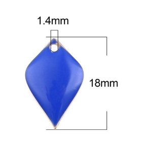 Sequins émaillés Pétaline, losange arrondi 18 par 12mm Bleu Roi