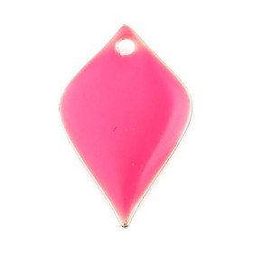Sequins émaillés Pétaline, losange arrondi 18 par 12mm Rose Flashy
