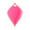 Sequins émaillés Pétaline, losange arrondi 18 par 12mm Rose Flashy