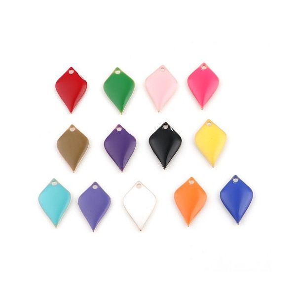 PS11669579 PAX 5 sequins émaillés Pétaline, losange arrondi 18 par 12mm Rose Flashy