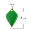 Sequins émaillés Pétaline, losange arrondi 18 par 12mm Vert