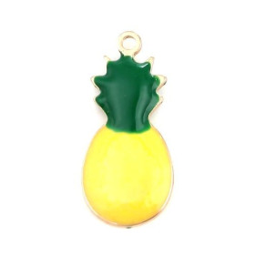 PS11669580 PAX 4 pendentifs émaillés Ananas 16mm